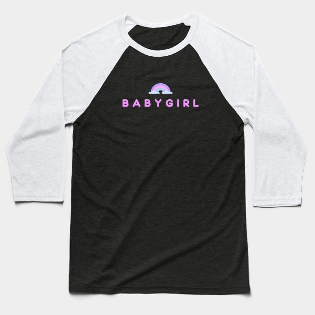 BabyGirl Rainbow Baseball T-Shirt by MellyElis